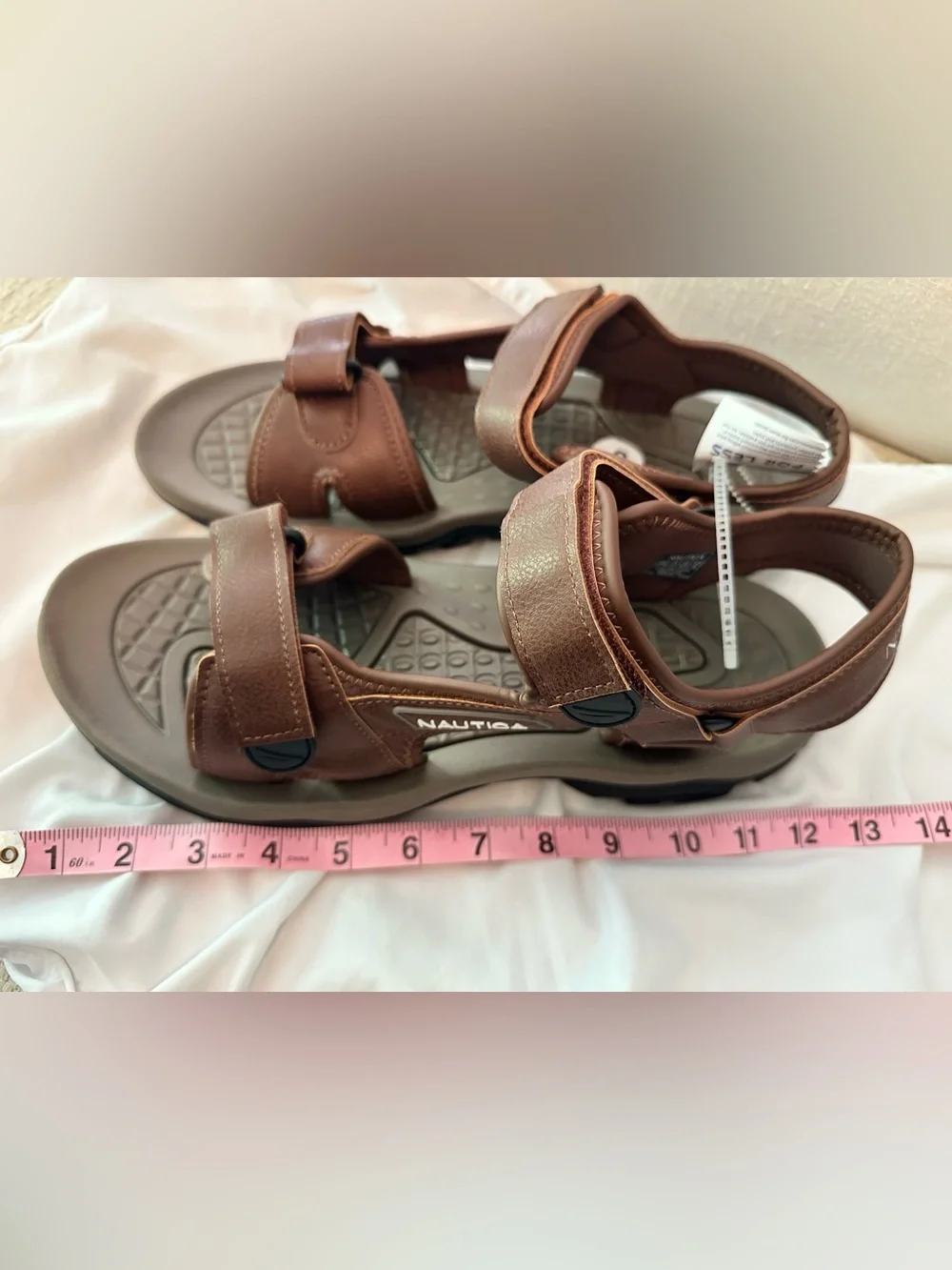 Nautica Men's Brown & Gray Adjustable Strap Sandals